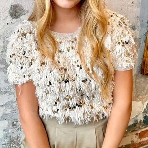 Ivy Jane Fuzzy Sparkle Sequin Top